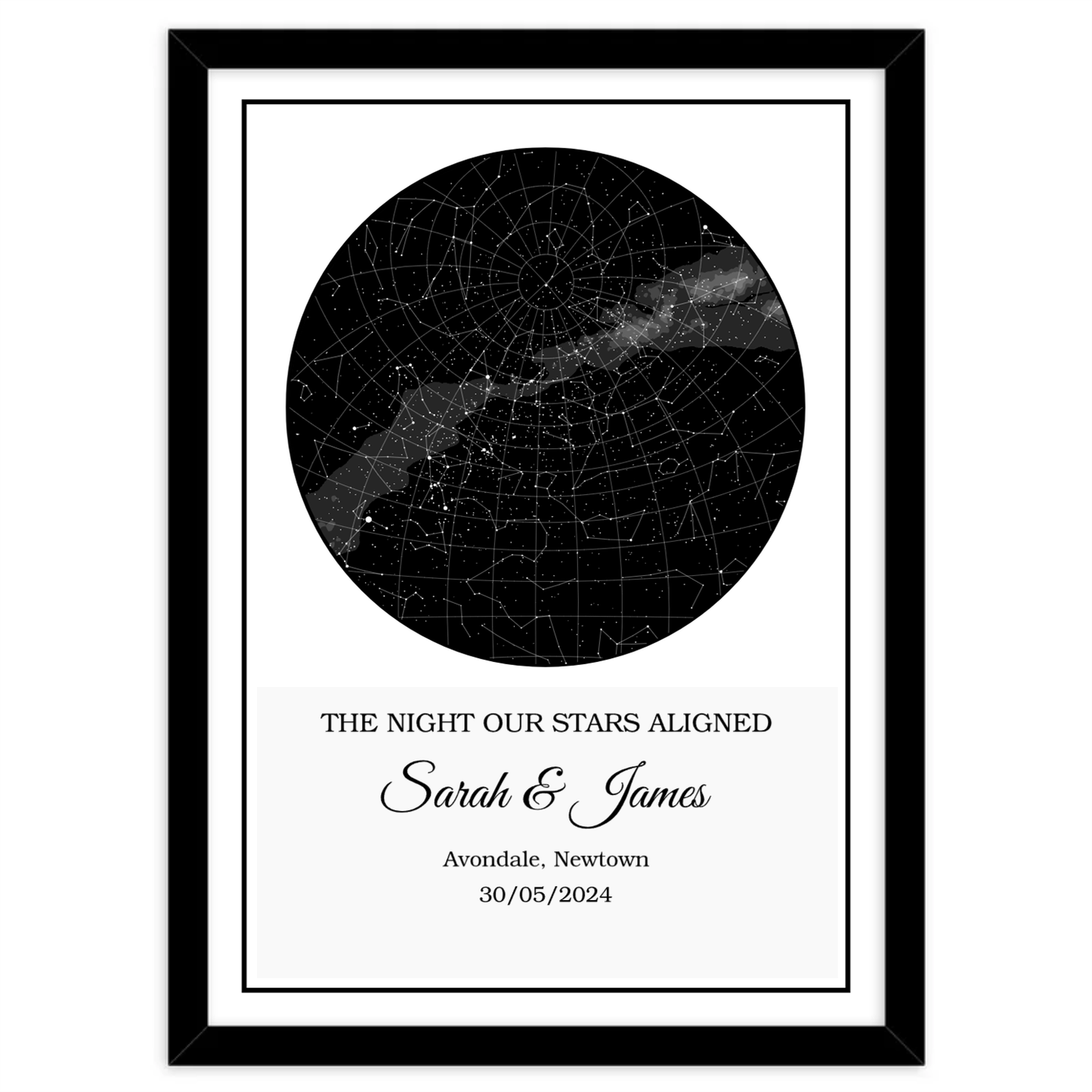 Star Constellation Map - Couple when they met