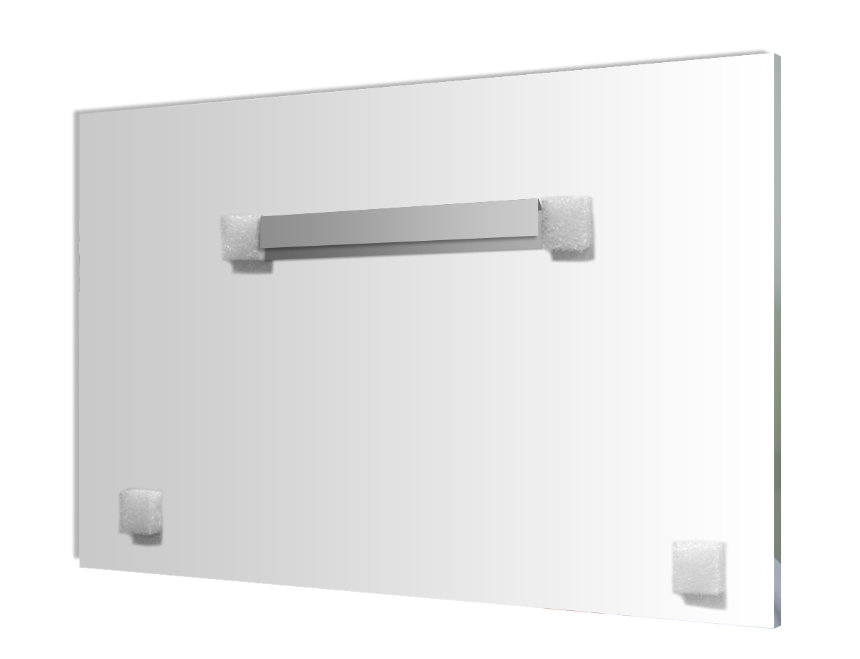 Glass Print showing the backside and hanging mechanism