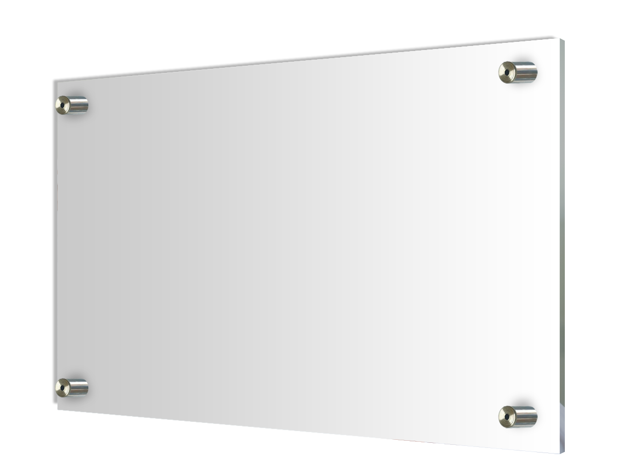 Glass Print with Pins on the back - showing the hanging options