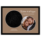 Custom Star Map with Photo on Brown Mat - Black-Frame