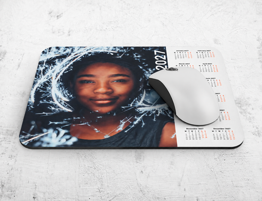 Custom Mousemat Calendar - a Mousepad with a user image and a Calendar grid