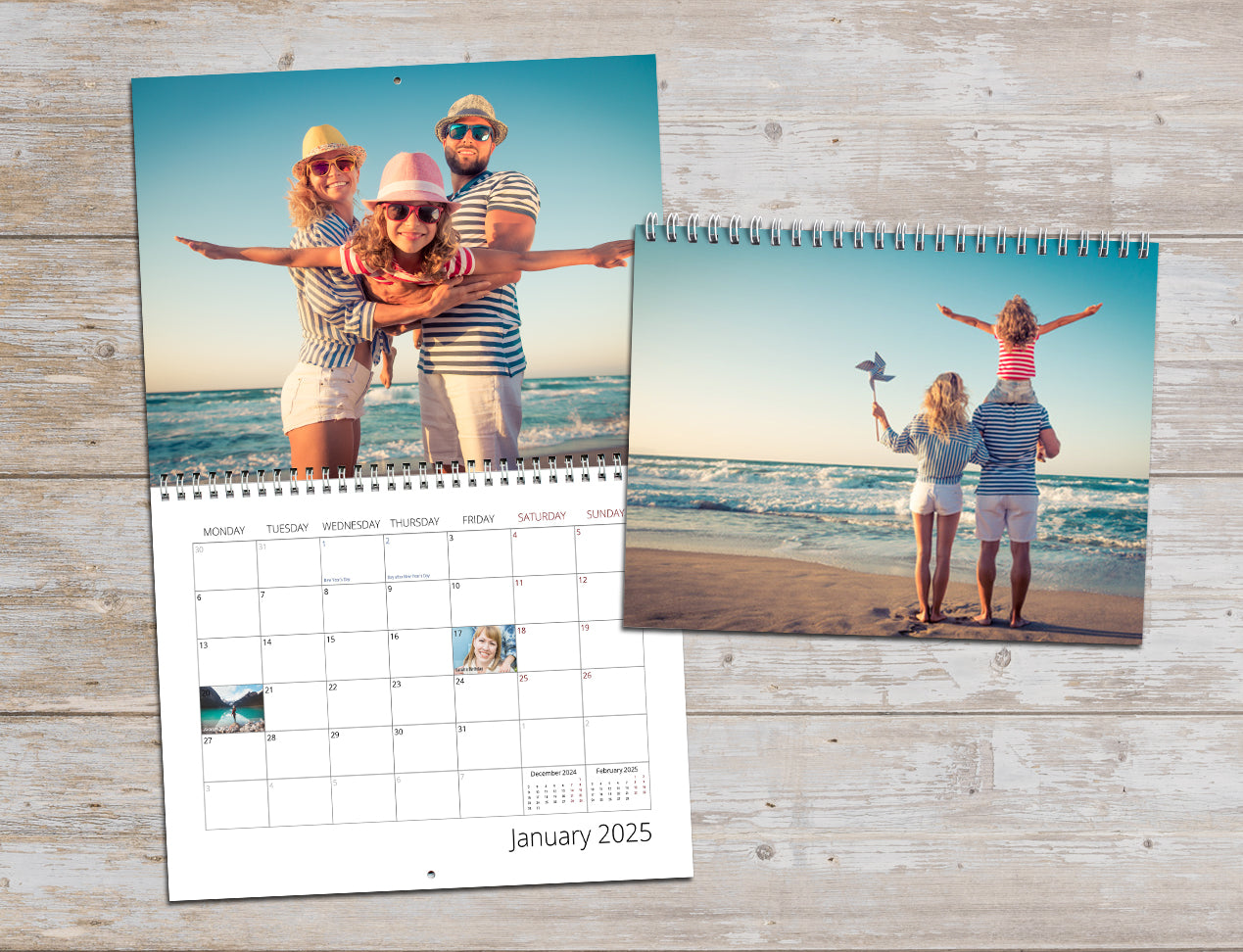 2025-Wall-Calendar personalised with photo on calendar grid