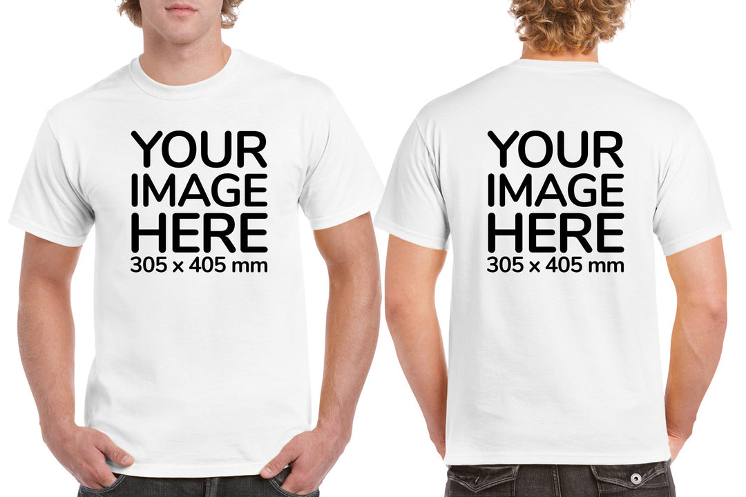 Custom T-shirts for Men Front&Back customisable 15 Colours