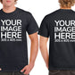 Custom Black T-Shirt with Design Your Own area on front and back printing