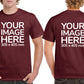 Custom Burgundy T-Shirt with Design Your Own area on front and back printing