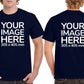 Custom Dark Blue T-Shirt with Design Your Own area on front and back printing