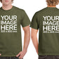 Custom Olive T-Shirt with Design Your Own area on front and back printing