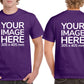 Custom Purple T-Shirt with Design Your Own area on front and back printing