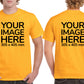 Custom Yellow T-Shirt with Design Your Own area on front and back printing