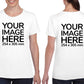 Women wearing a white T-Shirt, showing from front and back side, showing that the Custom Tees can be customised with own design.