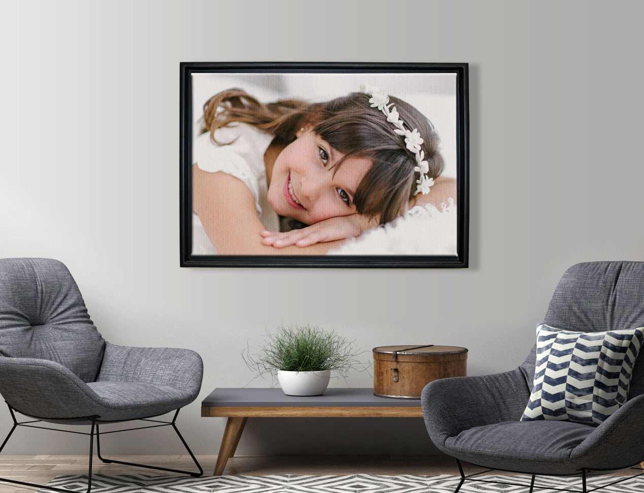 Framed Canvas Print with Black Frame