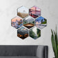 Hexagon Photo Tiles displayed on a wall