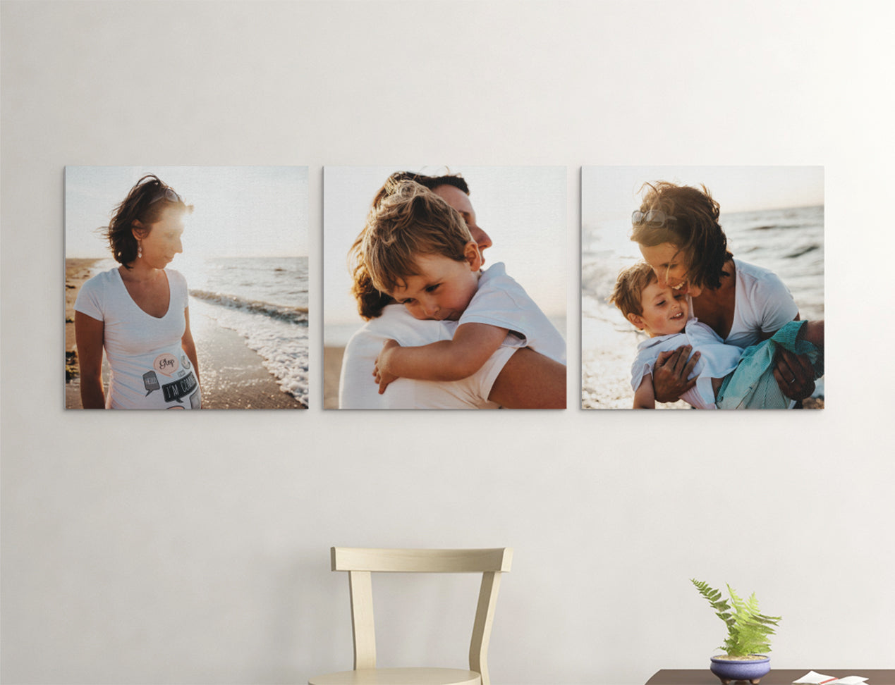 Photo Collection of 3 Foam Board prints on the wall