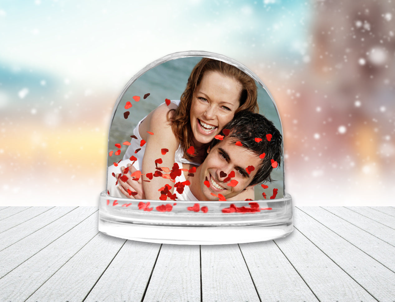 Personalised Photo Snow Globes - Heart