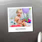 Image of a kid on a customised retro vintage magnet - positioned on a fridge surface