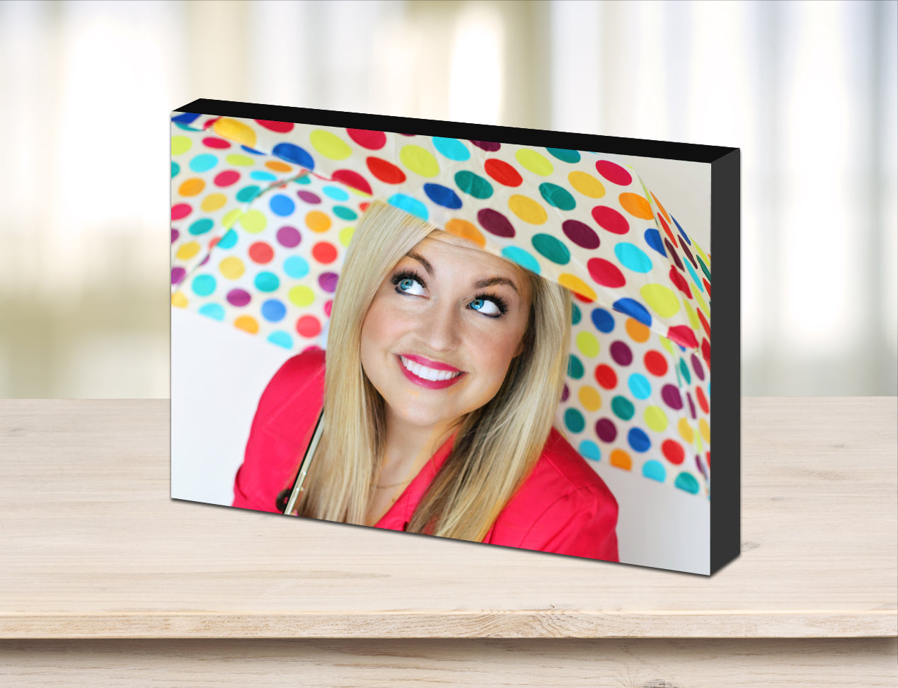 Wooden Photo Block with image of women